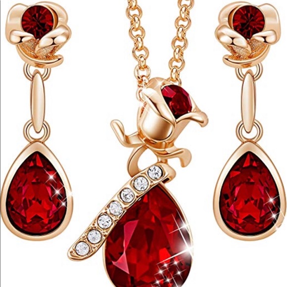 Necklace for Women 18K RoseGold Plated Jewelry Set - Picture 2 of 3